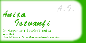 anita istvanfi business card