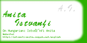 anita istvanfi business card